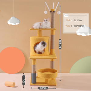 Kingtale-Meuble Condo à plusieurs niveaux avec griffoir pour chat et jouets amusants, arbre à chat, lune - Product Image 6
