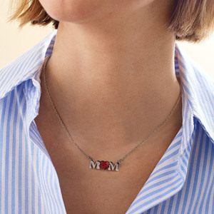 Día DE LA MADRE inicial mamá collar corazón naturaleza piedra mamá colgante collar el mejor regalo <span class=keywords><strong>para</strong></span> madre - Product Image 4