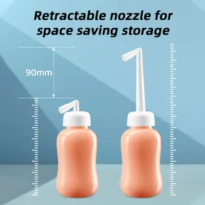 Custom Retractable Nozzle Cleanlet Bidet 300ml Upside Down Peri Bottle Rinse Portable Travel Bidet For Postpartum Care