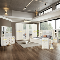 Neues Modernes Luxuriöses Weißes Holz-Schlafzimmer-Set Sechs Kleiderschränke Höhenverstellbare Aufbewahrung Massagefunktionen für Heim- und Hotelgebrauch (Maßgefertigt)