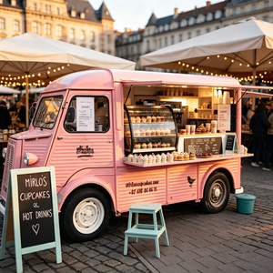 Mobile <span class=keywords><strong>vintage</strong></span> rose personnalisé pour armoire à muffins Red Velvet, station à matcha chaud, service de bonbons, en acier inoxydable pour la préparation alimentaire - Product Image 1