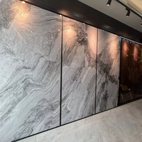 Panneaux muraux en PVC imperméables et résistants aux UV, à motif géométrique moderne, effet marbre brillant, faciles à installer pour la maison