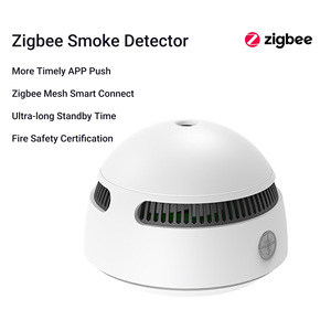 Zigbee <strong>Smoke</strong> <strong>Alarm</strong> with Mute Button, Fire <strong>Alarm</strong> <strong>Smoke</strong> Detector with Long-lasting <strong>Battery</strong>, Tuya App Push <strong>Alarm</strong> Timely - Product Image 1