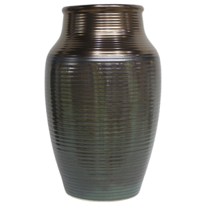 Vaso in Ceramica Scanalato Alto con Profilo Arrotondato, Vaso Decorativo per Fiori per Soggiorno e Arredamento Casa - Product Image 3