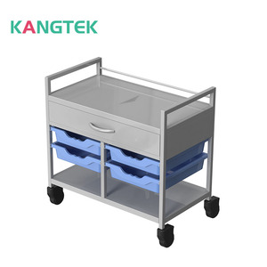 Chariot à habillage mobile utilitaire en acier inoxydable KANGTEK avec boîte en plastique - Product Image 2