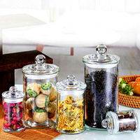 Récipient en verre de noix de coco pour aliments secs, bonbons sucrés, chocolat, pot à biscuits en verre avec couvercle 100 ml 150 ml 350 ml 750 ml 1250 ml