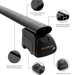 Barres transversales de toit multifonctionnelles en aluminium noir, porte-bagages pratiques pour vélos, tentes et transport de marchandises - Product Image 3
