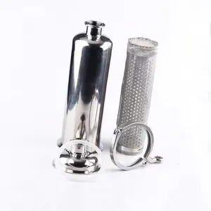 Sanitary Stainless Steel SS304 316 TriClamp Ends Food Grade Straight Filter Tube Strainer With Metal Filter
