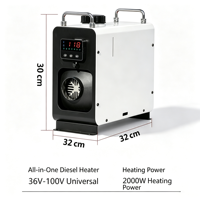 Chauffe-air chaud à chauffage rapide 36V/100V avec télécommande, adapté aux camping-cars, aux cabines de bateaux et aux véhicules de travail