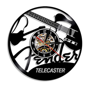 Horloge murale vintage rétro musicien décorative Microphone en vinyle et <span class=keywords><strong>notes</strong></span> <span class=keywords><strong>de</strong></span> <span class=keywords><strong>musique</strong></span> Montre fonctionnelle et élégante Horloge murale Décor - Product Image 2