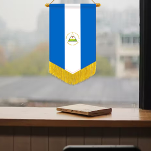 Wholesale Mini Pennant Car Flags Nicaragua Wall Decor <b>Small</b> <b>Ornaments</b> Hanging Digital Printing Satin Material - Product Image 3