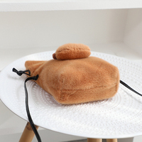 Sac d'école en peluche Capybara doux et chaud Sac à cordon en peluche Kapibara Capybara Sac à bandoulière de rangement à la mode