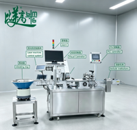 Machine d'inspection par marquage laser pour bouchons de bouteilles en plastique et en métal avec alimentation automatique, vérification du code QR et rejet des défauts