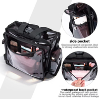 Sac de toilette transparent en vinyle imperméable KONCAI, trousse de toilette de voyage, sac cosmétique en gros