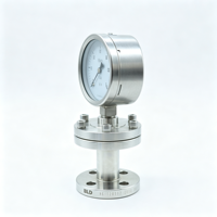 Manomètre à diaphragme antichoc en acier inoxydable PYTH(N) avec joint de diaphragme anticorrosion et revêtement en PTFE