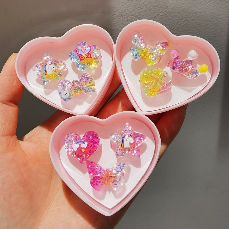 26 Anillos Ajustables Para Niñas En Caja Con Forma De Corazón | Joyas De Juego De Princesa Y Unicornio | Regalo De Cumpleaños Para Niñas De 3 A 8 Años