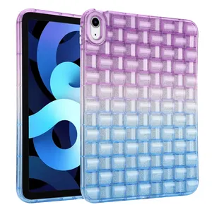 Gradient Checkered Ice Texture Tablet Case Glitter Powder Protective Cover For Apple Ipad 7 8 9 10.2 Mini 1 2 3 4 5 Ipad Air