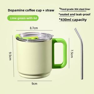 304 Stainless Steel Creative Trends Water Cup with Lid Student 430ml Milk Cup Office <b>Mug</b> Logo Gift Cup - Product Image 6