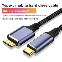 Nouveau câble adaptateur USB 3.1 Type-C vers Micro-B transfrontalier avec conducteurs en cuivre sans oxygène pour le transfert de données de disques durs