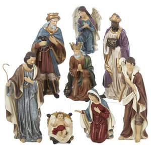 Bộ đồ trang trí Giáng sinh thủ công bằng nhựa resin độc đáo 8 món, mô hình cảnh Chúa hài đồng bằng nhựa polyresin - Product Image 2