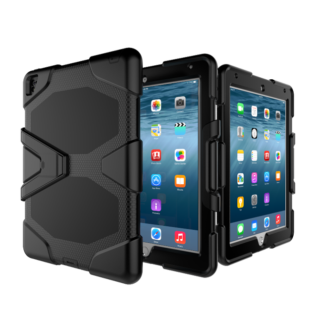 For iPad Pro 9.7 Inch Case Shockproof Soft Silicone + PC Protective Tablet Case with Screen Protector
