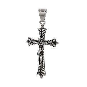 yunnique Stainless Steel <b>Cross</b> Pendant Blackened Aged Finish Unisex Necklace Gift Jewelry - Product Image 4