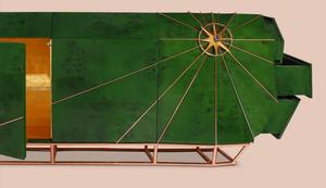 Buffet <span class=keywords><strong>de</strong></span> rangement en bois haut <span class=keywords><strong>de</strong></span> gamme avec incrustation étoile boussole dorée pour salle à manger et salon <span class=keywords><strong>de</strong></span> villa – Meuble <span class=keywords><strong>de</strong></span> luxe moderne - Product Image 5