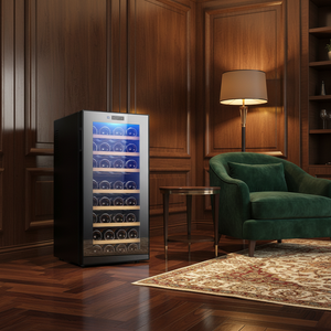 Réfrigérateur à <span class=keywords><strong>vin</strong></span> <span class=keywords><strong>professionnel</strong></span>, mini-bar, réfrigérateur 78L, 32 bouteilles de <span class=keywords><strong>vin</strong></span> rouge et blanc, refroidisseur à <span class=keywords><strong>vin</strong></span> thermoélectrique - Product Image 2