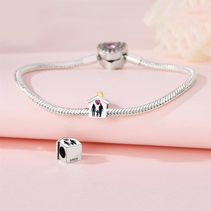 <span class=keywords><strong>S</strong></span>ản phẩm chính hãng Mặt dây chuyền gia đình bạc Sterling 925, phụ kiện làm vòng tay tự làm kiểu hạt, dành cho cha mẹ và con cái, bán buôn từ nhà máy - Product Image 5