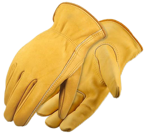 Gants de soudage en cuir jaune, gants de sécurité en cuir de vache, résistants à la chaleur, pour le soudage, la construction et le jardinage - Product Image 1