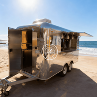 Nouveau Design Kiosque à Café Mobile Traiteur Camion Fast Food Remorque Alimentaire en Acier Inoxydable Équipement de Cuisine Complet