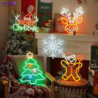 Neon-Weihnachtsschild LED-Fensterdekoration Frohe Weihnachten Baum Weihnachtsbeleuchtung für Zuhause Party Outdoor Festival Dekoration USB-betrieben