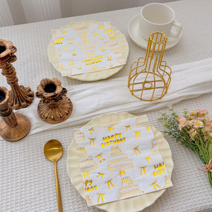 Serviettes en <span class=keywords><strong>papier</strong></span> à thème <span class=keywords><strong>Joyeux</strong></span> <span class=keywords><strong>Anniversaire</strong></span> estampées or pour usage hôtelier, serviettes en <span class=keywords><strong>papier</strong></span> professionnelles pour la restauration, <span class=keywords><strong>papier</strong></span> décoratif pour les rassemblements - Product Image 6
