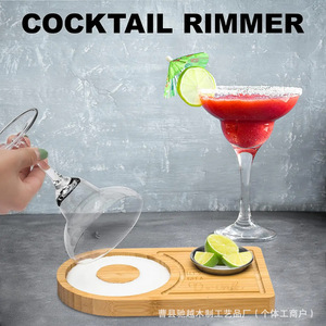 Bamboo Cocktail Tray With Stainless Steel Bowl For <b>Bar</b> <b>Tools</b> - Product Image 2