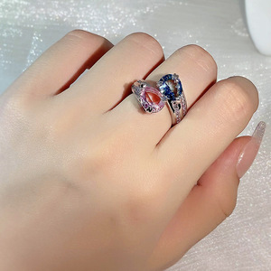 <span class=keywords><strong>Bijoux</strong></span> bohèmes pour femmes, bague vintage et exagéré, géométrique, rose vif, avec Zircon, redimensionnable, <span class=keywords><strong>bijoux</strong></span> de fête, KYRA01623 - Product Image 4