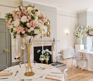 Décoration de pièce maîtresse de <span class=keywords><strong>mariage</strong></span> boule de baiser en soie artificielle boule de fleur rouge et verte pour la décoration de <span class=keywords><strong>mariage</strong></span> - Product Image 5