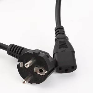 Cables de alimentación de tres enchufes estándar europeo de CA baratos y de alta calidad Cables de extensión para impresora de <span class=keywords><strong>monitor</strong></span> de electrodomésticos de computadora - Product Image 2