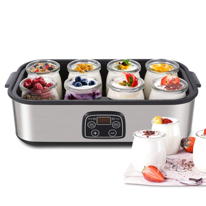 1.6L Điện Sữa Chua Nhà Sản Xuất Có Thể Điều Chỉnh Thời Gian Nhiệt Độ Điều Khiển 8 Lọ Thủy Tinh Thép Không Gỉ Nhà Ở Hộ Gia Đình Probiotic Sữa Chua Nhà Sản Xuất - Product Image 1