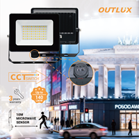 Projecteur LED extérieur haute puissance OUTLUX IP65 en aluminium moulé sous pression, vente en gros d'usine, 10W 20W 30W 50W, garantie 3 ans