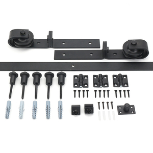 Heavy Duty Bi-Folding Sliding Barn Door Hardware Kit Smooth Quiet Roller Track Easy Installation Modern for Bathroom Black - Product Image 4