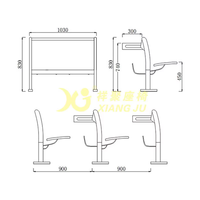 Mobilier de bureau et chaise durables pour les écoles supérieures Chaise de salle de conférence universitaire en bois pliante avec bureau