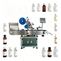 Machine d'étiquetage horizontale automatique continue pour petites bouteilles rondes, applicateur d'étiquettes pour produits cylindriques horizontaux