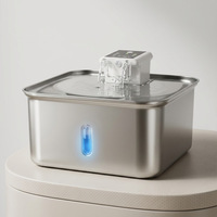 Fontaine à eau intelligente pour animaux de compagnie, induction sans fil, autonomie ultra-longue, 7L, acier inoxydable, grande capacité, distributeur d'eau pour chat et chien