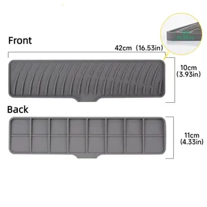 Tapis anti-éclaboussures pour évier de cuisine Zenidoo en silicone, tapis de protection pour robinet, bac anti-gouttes, antidérapant, écologique, doux, multi-usages, tapis de séchage pour la vaisselle - Product Image 6