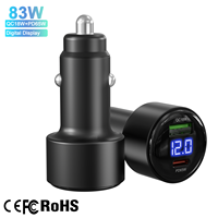 Pour le nouveau modèle privé 83W PD3.0 65W QC3.0 18W USB-A Type-C Chargeur de voiture à charge rapide en alliage d'aluminium SCP