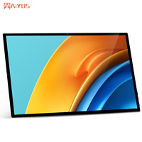 Écran publicitaire numérique AIYOS 24 pouces Android 14 RK3576S ultra-fin à cadre étroit, support mural, WiFi-6, lecteur publicitaire POE