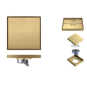 Siphon de sol encastré en acier inoxydable brossé SUS 304 pour salle de bain et balcon, design moderne <span class=keywords><strong>anti</strong></span>-odeur épaissi - Product Image 3