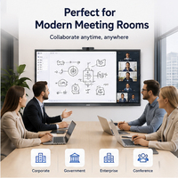 Tableau blanc interactif ZGS à économie d'énergie avec écran 4K et support mural mobile facile à installer pour salle de conférence et salle de classe