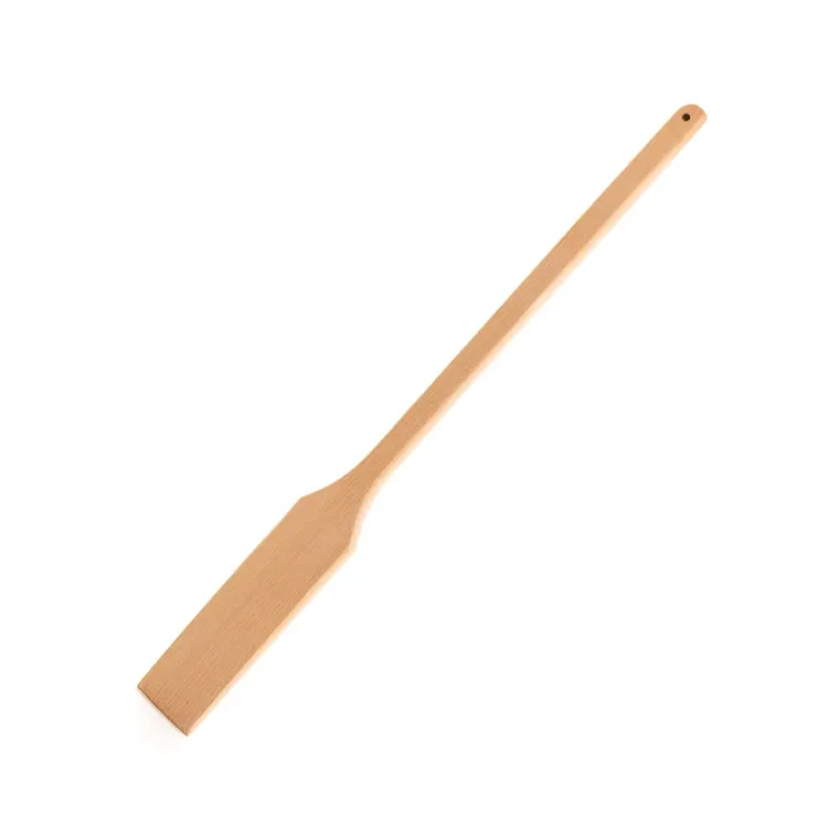 Long Handle One Piece Beech Wood Crawfish Paddle Unfinished Wooden Stirring Paddle Spoon For Cooking Kitchen Heavy Duty Utensils