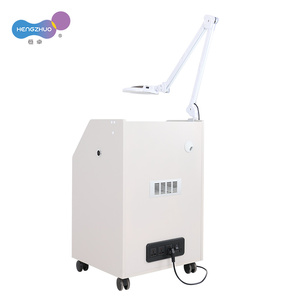 Xe đẩy dụng cụ làm móng 4 tầng bằng MDF cho tiệm nail, tích hợp đèn khử trùng, kính lúp xếp chồng, điều khiển chân tùy chọn - Product Image 6